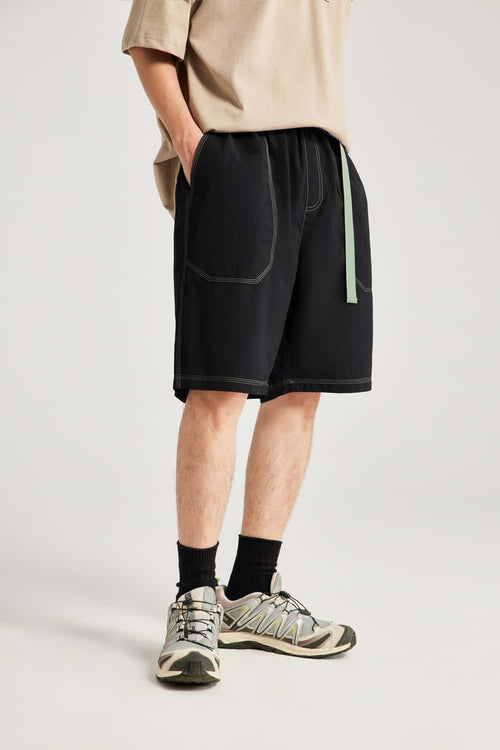 Moisture-Wicking Utility Knee-Length Shorts - Black