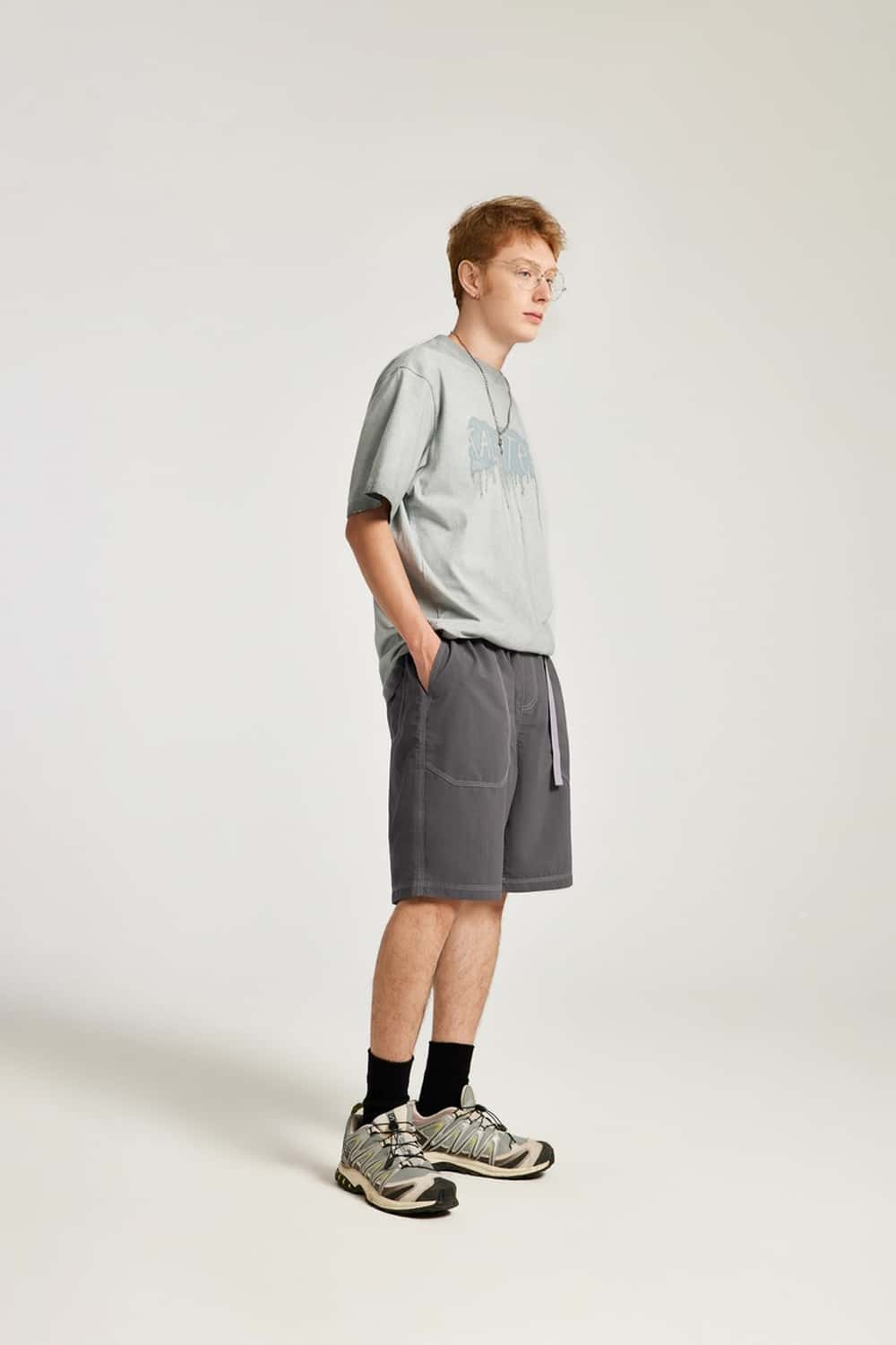 Moisture-Wicking Utility Knee-Length Shorts - Charcoal