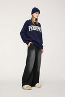 Washed Wide-Leg Sweatpants - Black