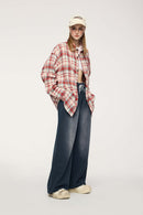 Washed Wide-Leg Sweatpants - Blue