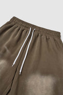 Washed Wide-Leg Sweatpants - Coffee
