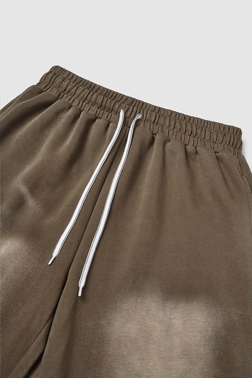 Washed Wide-Leg Sweatpants - Coffee