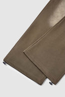 Washed Wide-Leg Sweatpants - Coffee
