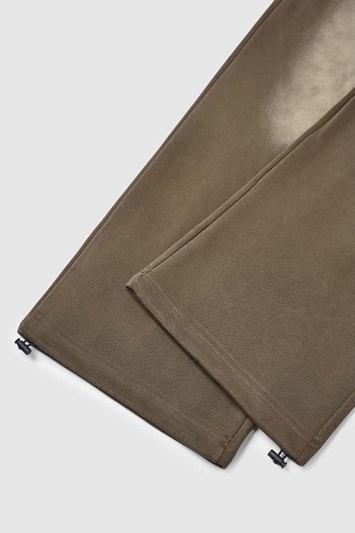 Washed Wide-Leg Sweatpants - Coffee