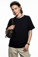 Ribbed Slim Fit T-Shirt - Black