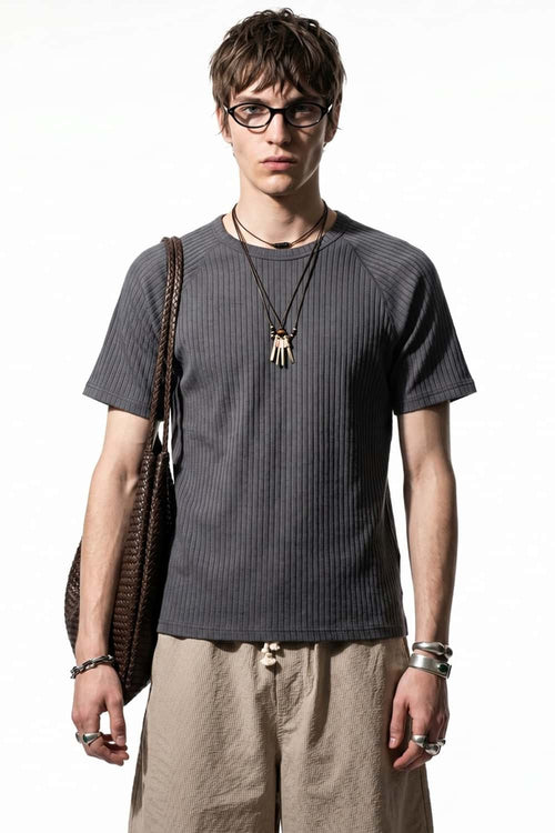 Ribbed Slim Fit T-Shirt - Gray