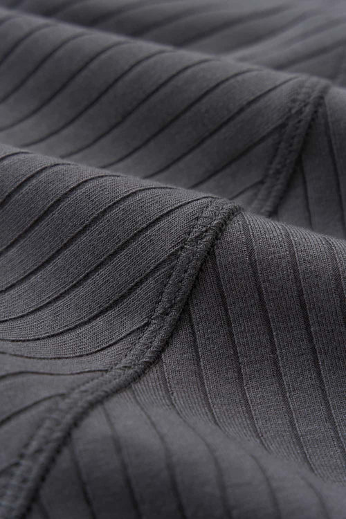 Ribbed Slim Fit T-Shirt - Gray