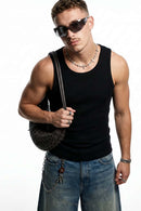 Ribbed Slim Fit Tank Top - Black