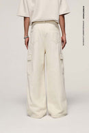 Utility Wide-Leg Cotton Pants - Rice Apricot