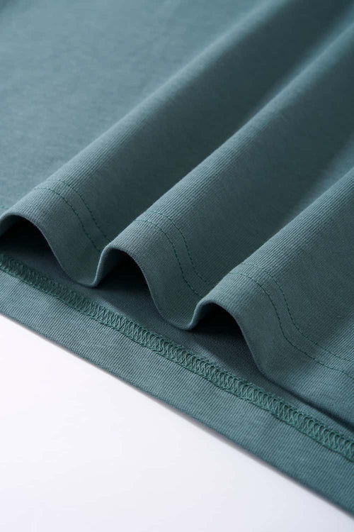 Raised Back Graphic Relaxed Tee - Blueish Green