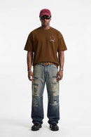 Raised Back Graphic Relaxed Tee - Brown