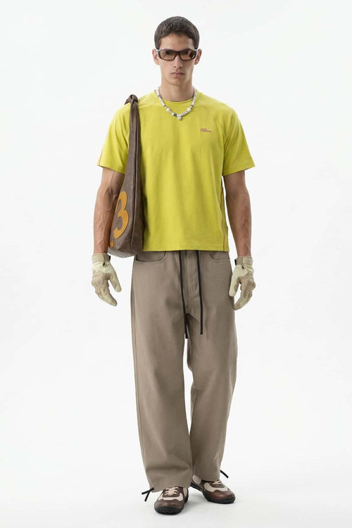 Drawstring Utility Straight Pants - Khaki