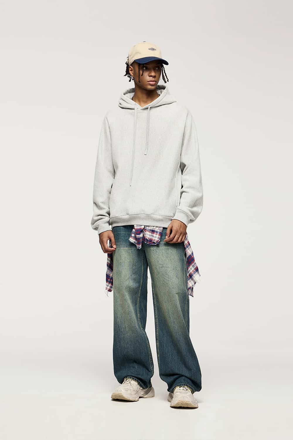 Fleece Loose Fit Pullover Hoodie - Wheaten