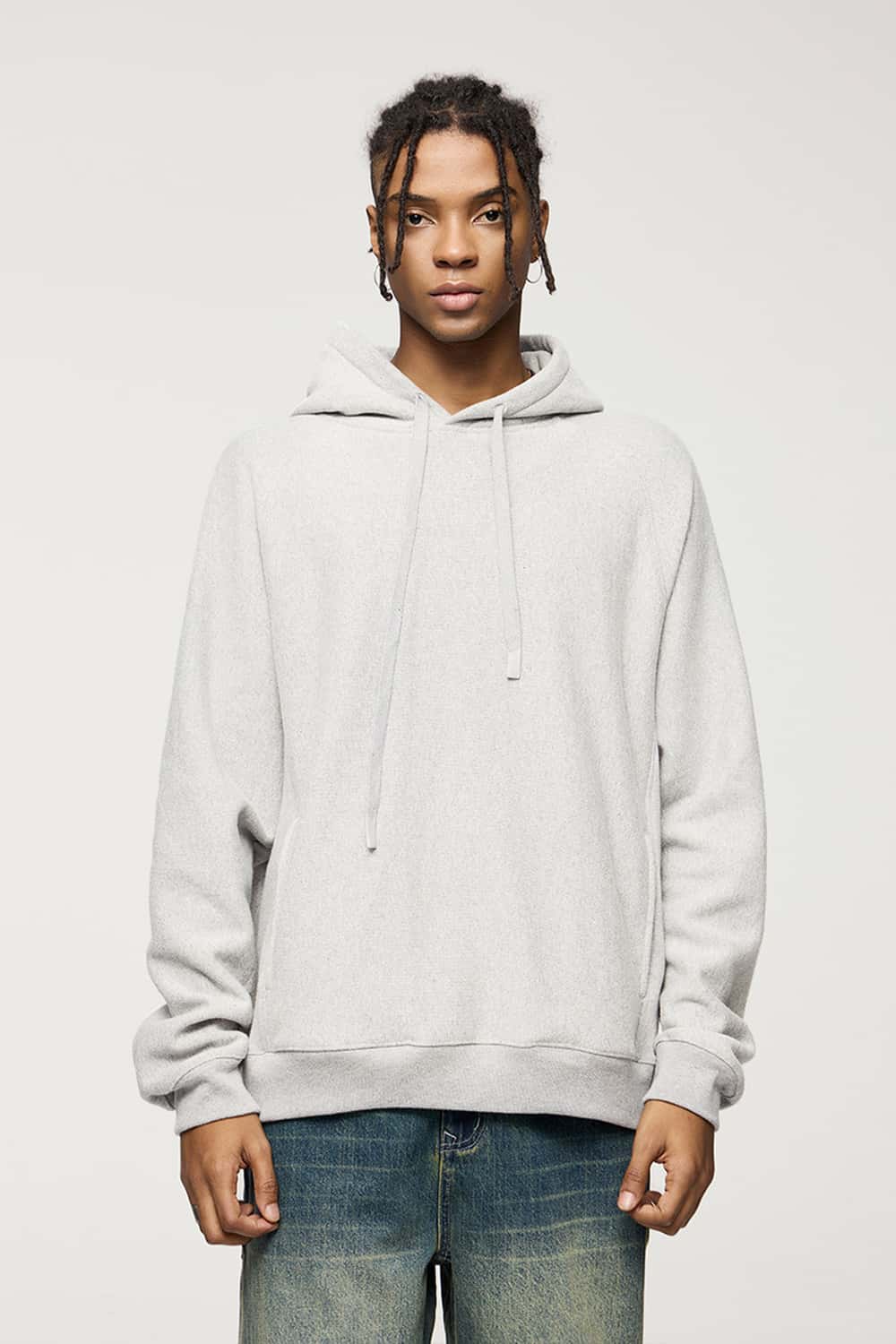 Fleece Loose Fit Pullover Hoodie - Wheaten