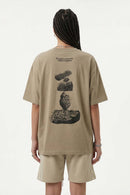 Raised Stone Graphic Relaxed Tee - Khaki