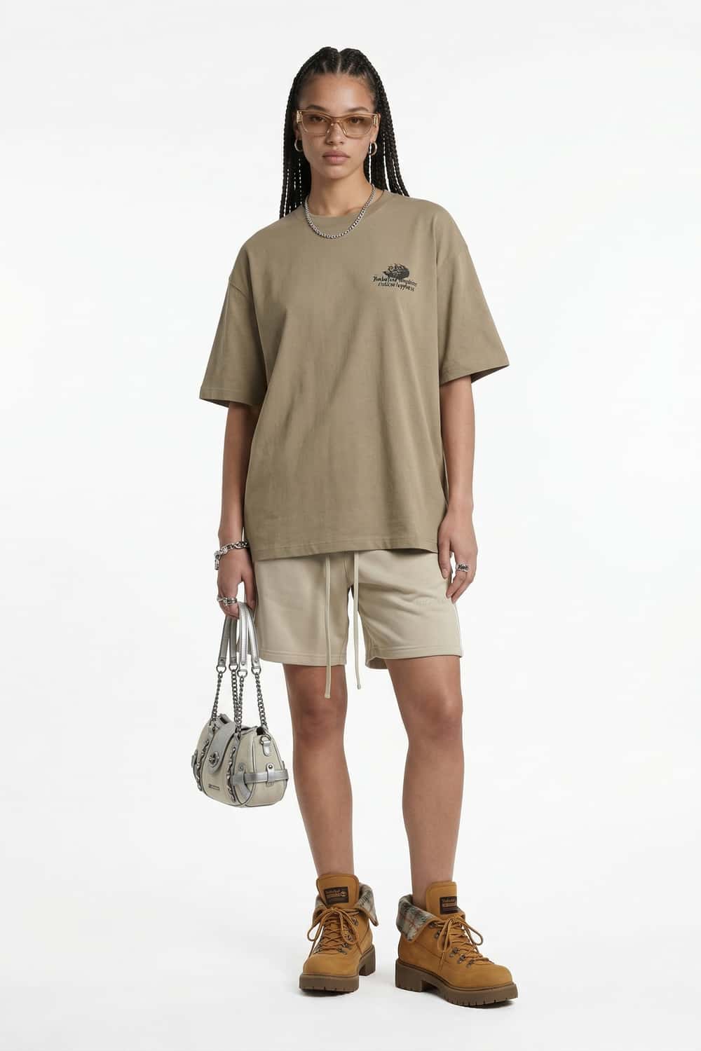 Raised Stone Graphic Relaxed Tee - Khaki