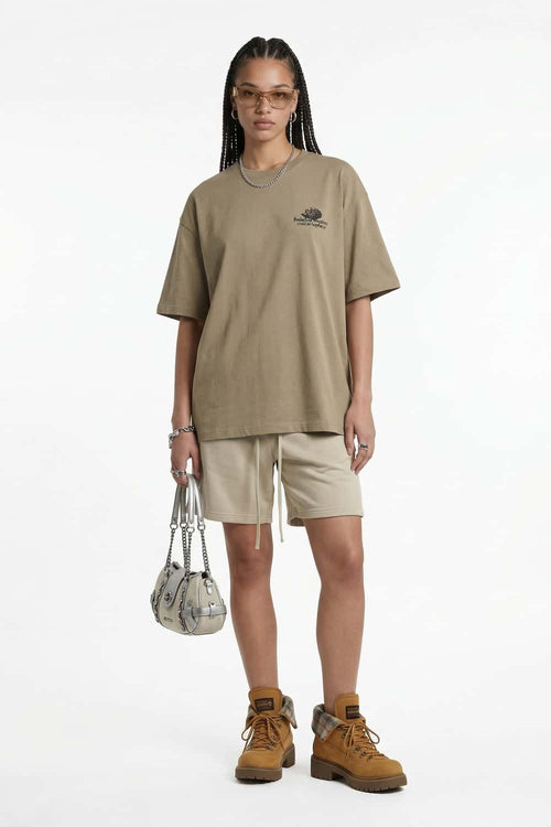 Raised Stone Graphic Relaxed Tee - Khaki