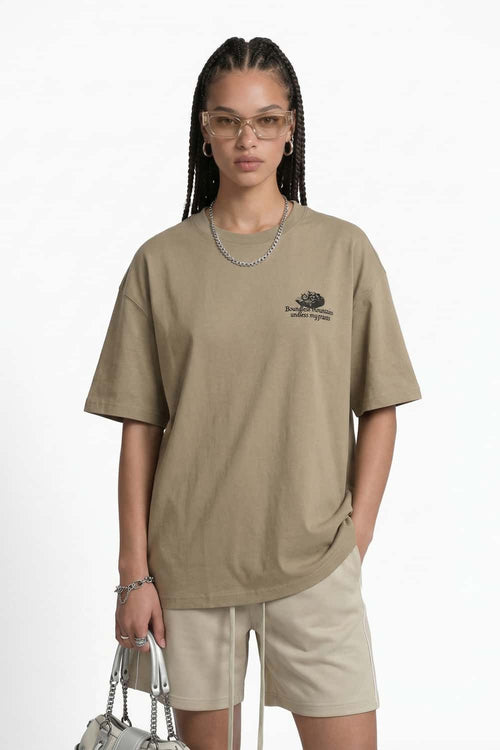 Raised Stone Graphic Relaxed Tee - Khaki