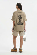 Raised Stone Graphic Relaxed Tee - Khaki