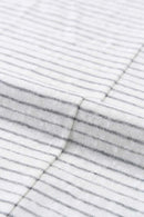 Textured Striped Loose Tee - Light Gray