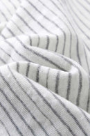 Textured Striped Loose Tee - Light Gray