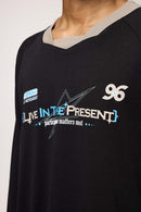 Paneled Graphic Long Sleeve T-Shirt - Active Black