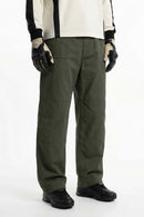 Washed Paneled Utility Pants - Military Green