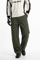 Washed Paneled Utility Pants - Military Green