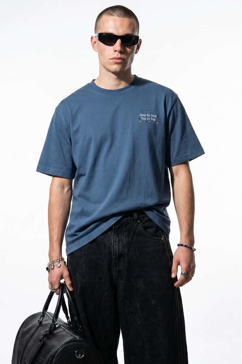Raised Back Graphic T-Shirt - Blue