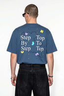 Raised Back Graphic T-Shirt - Blue