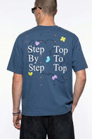 Raised Back Graphic T-Shirt - Blue