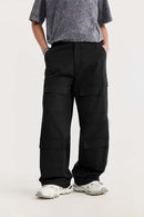 Ripstop Wide-Leg Cargo Pants - Black