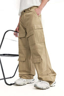 Ripstop Wide-Leg Cargo Pants - Khaki