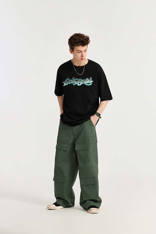Ripstop Wide-Leg Cargo Pants - Rainforest Green