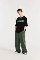 Ripstop Wide-Leg Cargo Pants - Rainforest Green
