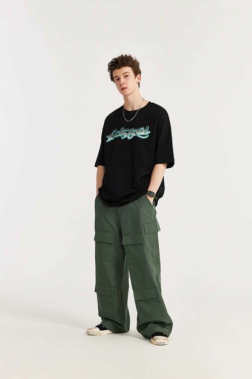 Ripstop Wide-Leg Cargo Pants - Rainforest Green