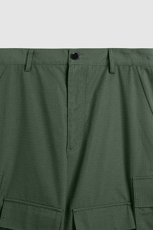 Ripstop Wide-Leg Cargo Pants - Rainforest Green