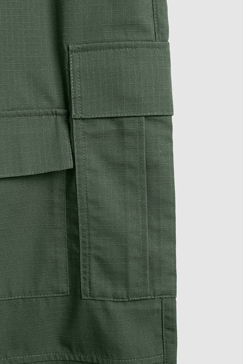 Ripstop Wide-Leg Cargo Pants - Rainforest Green