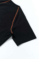 Chenille Graphic Loose T-Shirt - Black