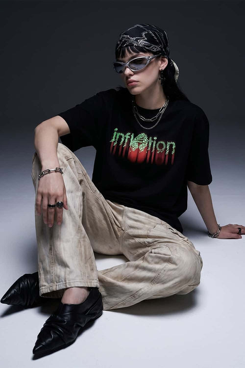 Star Graphic Loose T-Shirt - Black