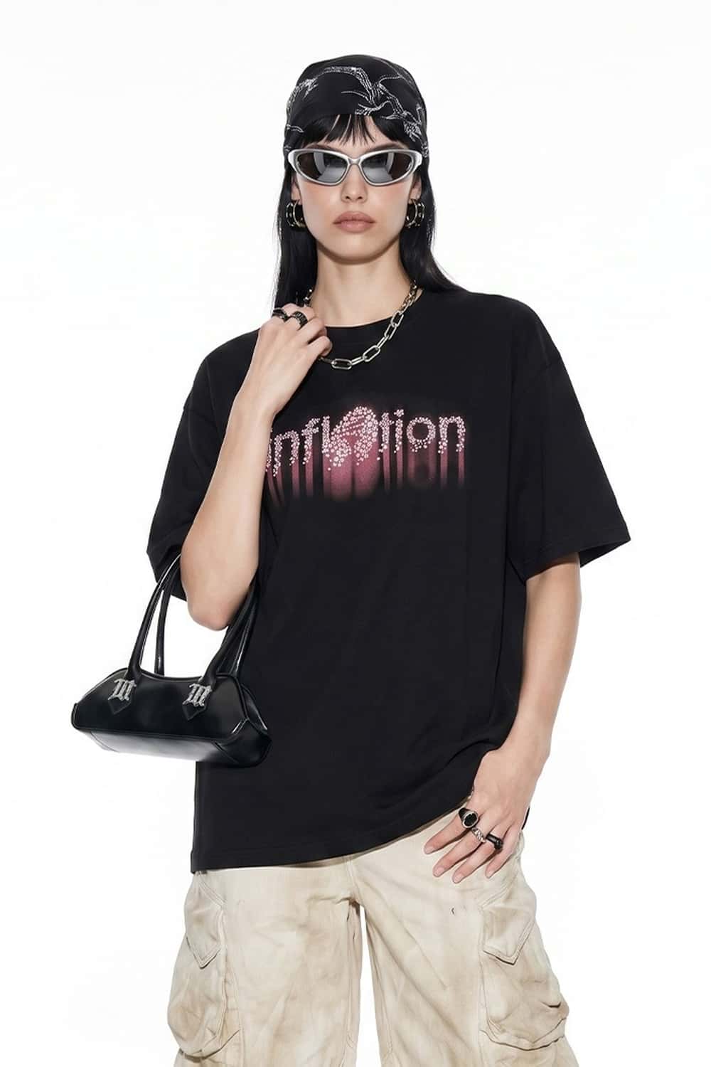 Star Graphic Loose T-Shirt - Black