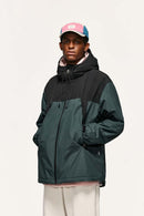 Insulated Hooded Panel Jacket - Green