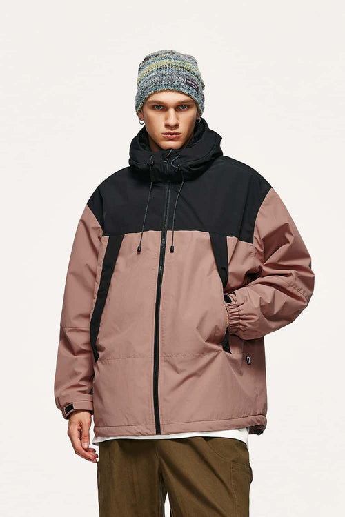 Insulated Hooded Panel Jacket - Misty Pink