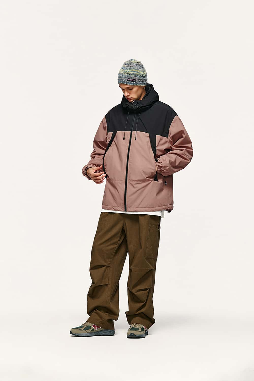 Insulated Hooded Panel Jacket - Misty Pink