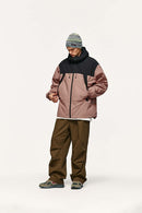 Insulated Hooded Panel Jacket - Misty Pink