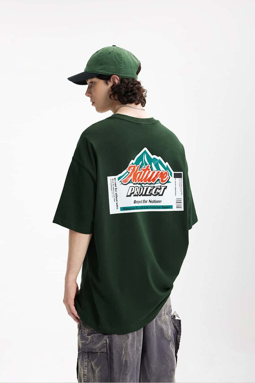 Puff Print Graphic T-Shirt - Green