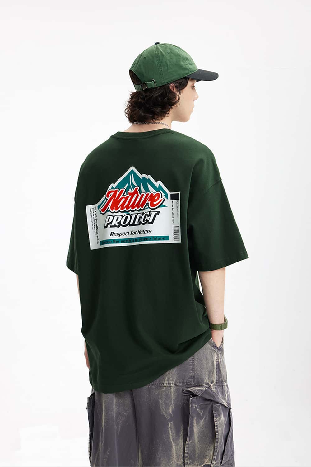 Puff Print Graphic T-Shirt - Green