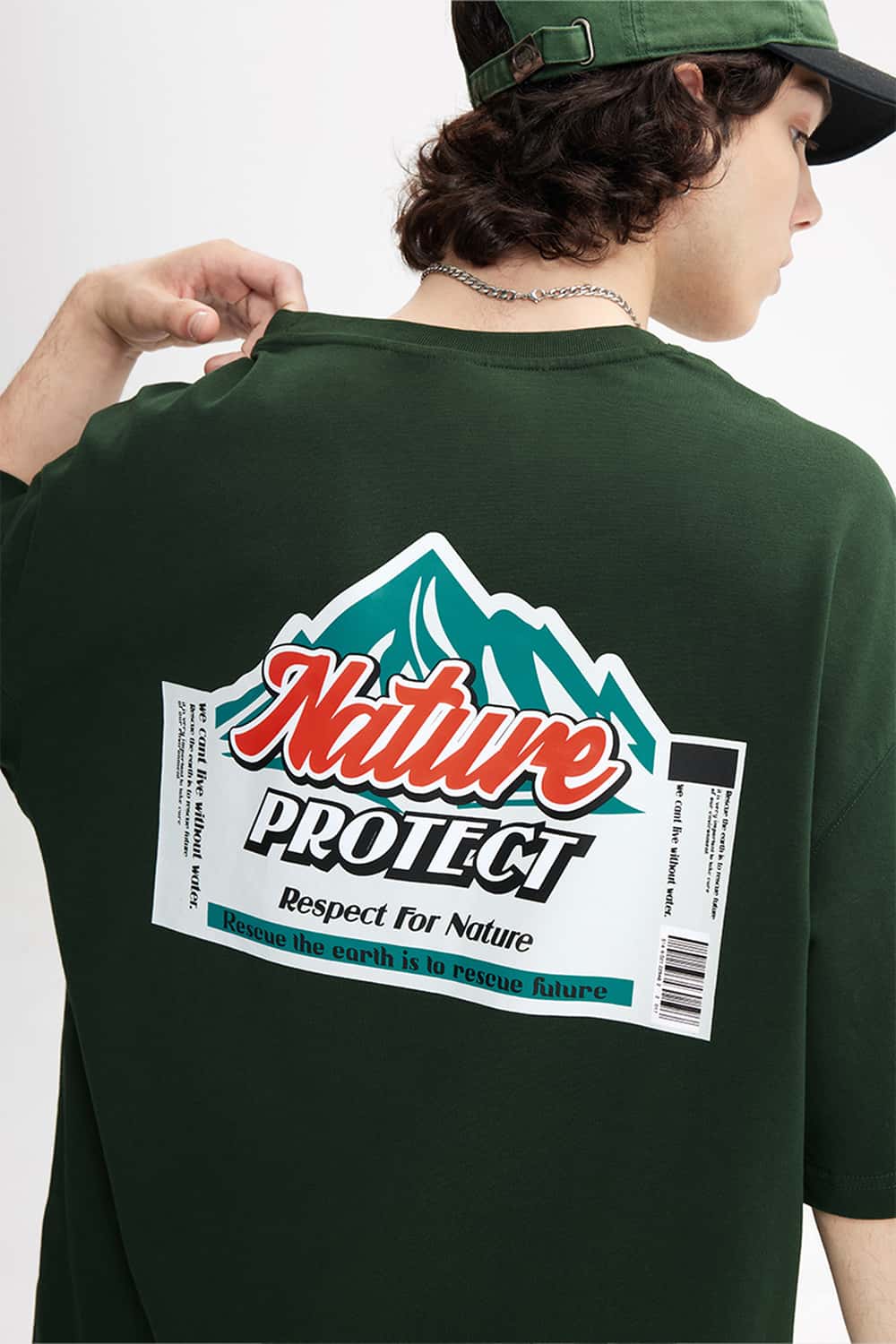 Puff Print Graphic T-Shirt - Green