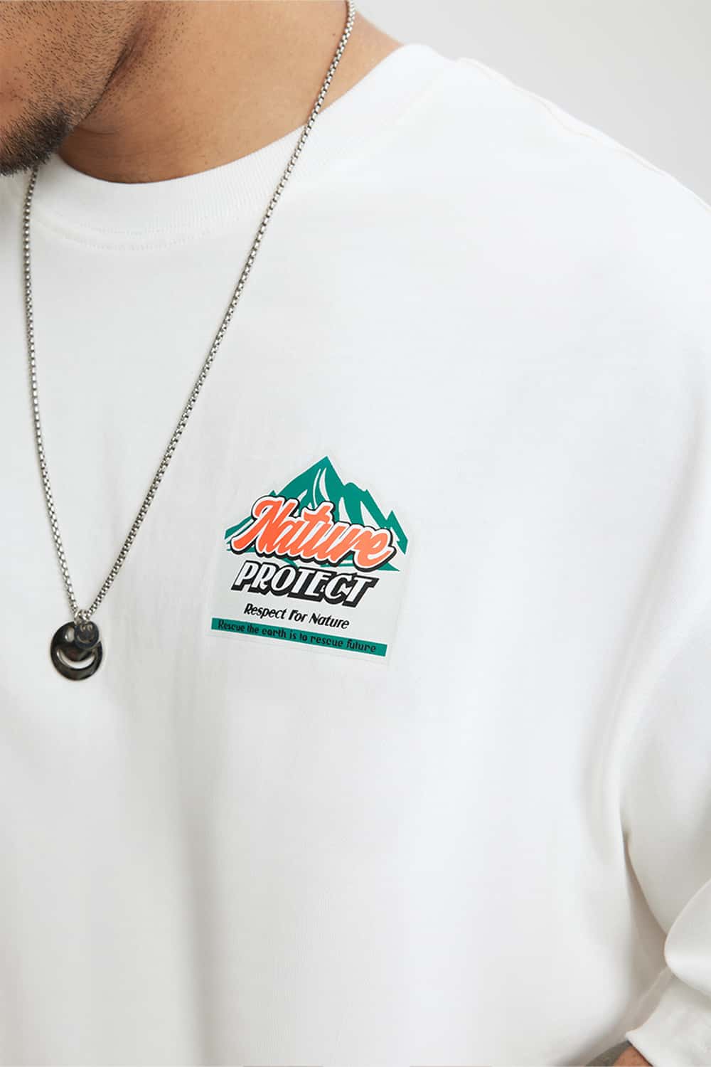 Puff Print Graphic T-Shirt - White