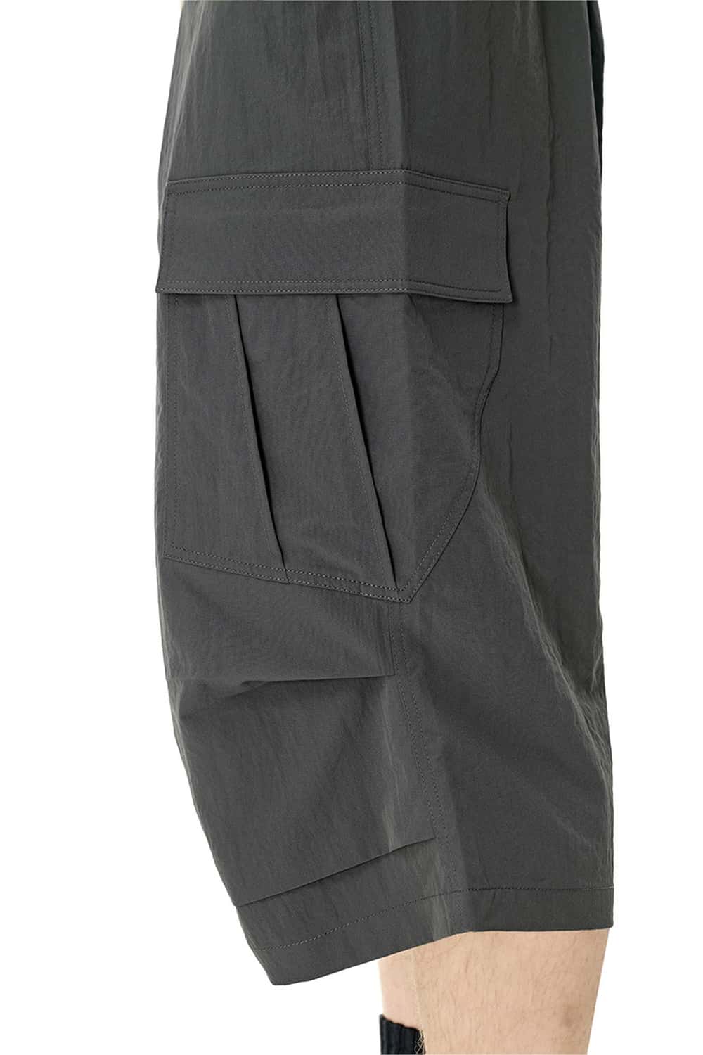 Loose Utility Cropped Cargo Pants - Dark Gray